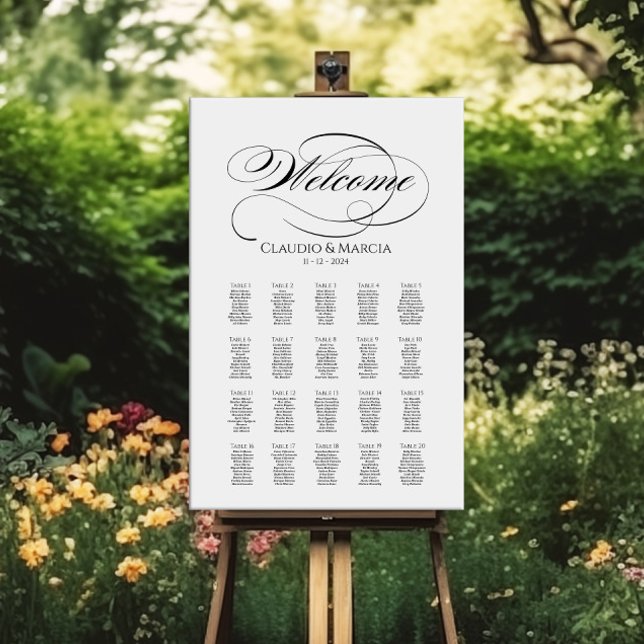 Luxury wedding seating chart elegant calligraphy (Creator Uploaded)