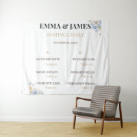 Luxury Wedding Seating Chart | Elegant Fabric Sign