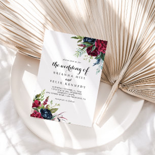 Luxury Whimsical Boho Floral Wedding  Invitation