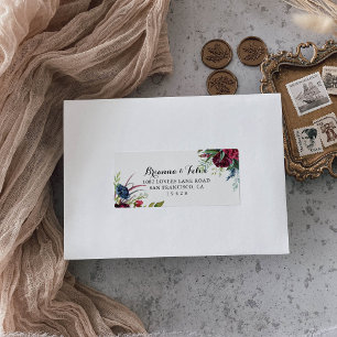 Luxury Whimsical Boho Floral Wedding RSVP Address  Label