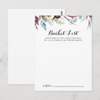 Luxury Whimsical Boho Wedding Bucket List Cards
