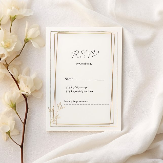 Luxury white and gold minimalist RSVP Invitation (Luxury white and gold minimalist RSVP)