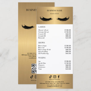 Luxury White and Gold Salon Price List Menu