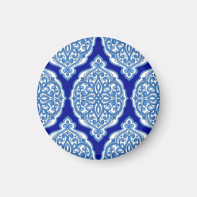 Luxury white-blue, Turkish ornament. Magnet (Front)