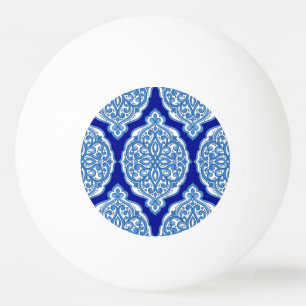 Luxury white-blue, Turkish ornament. Ping Pong Ball