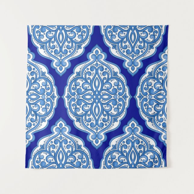 Luxury white-blue, Turkish ornament. Tapestry (Front)