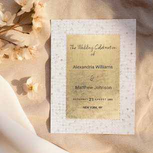 Luxury white gold chic sequins Wedding Program Programme
