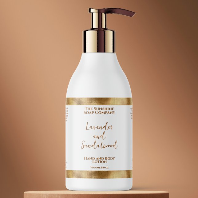 Luxury white & gold foil cosmetics bottle label (Creator Uploaded)