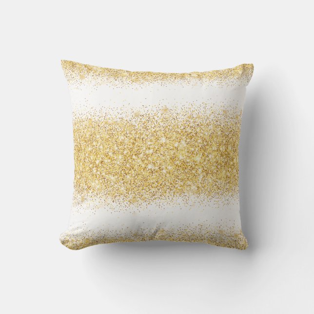 Luxury White Gold Glitter Cushion (Front)