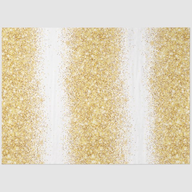 Luxury White Gold Glitter Tissue Paper (Front)