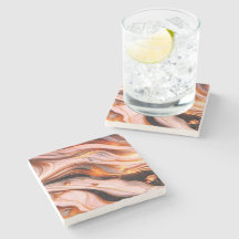 Luxury White & Gold Marble Coaster – Elegant Aesth