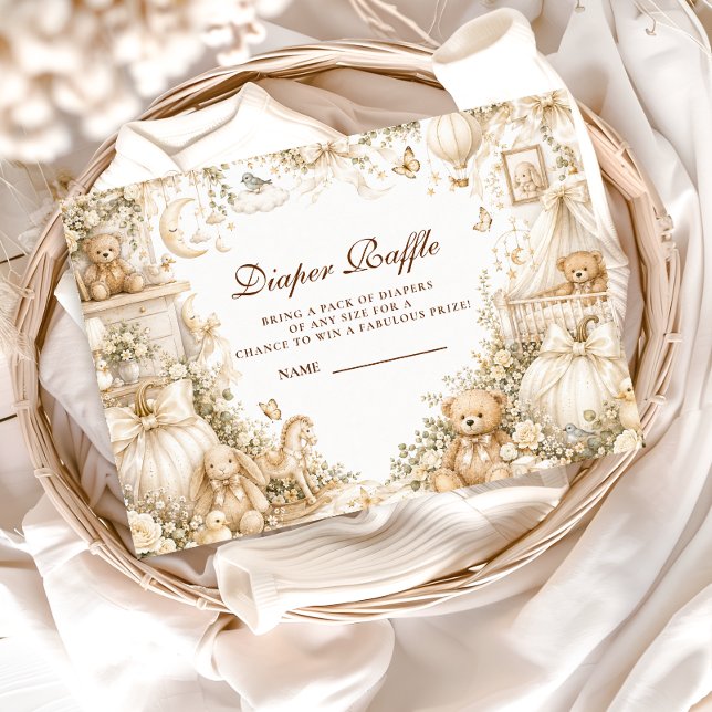 Luxury White Pumpkin Diaper Raffle Enclosure Card (Creator Uploaded)