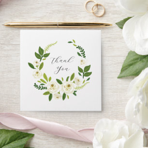 Luxury White Rose Floral Frame  Envelope