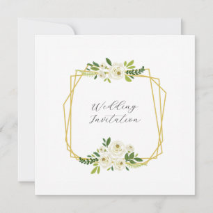 Luxury White Rose Floral Frame Invitation