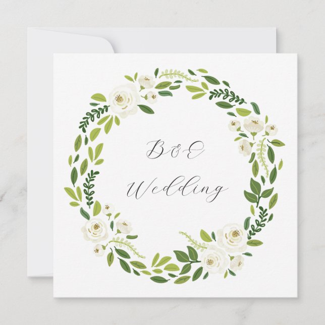 Luxury White Rose Floral Frame  Invitation (Front)