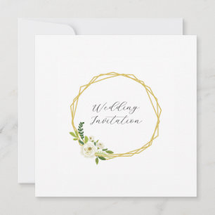 Luxury White Rose Floral Frame Invitation