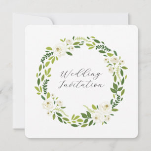 Luxury White Rose Floral Frame Invitation