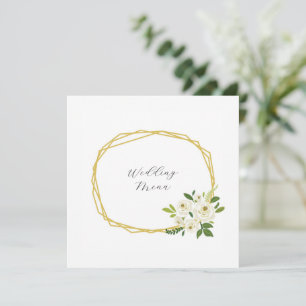 Luxury White Rose Floral Frame  Menu