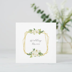 Luxury White Rose Floral Frame  Menu