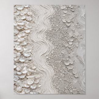 Luxury White Textured Abstract Poster