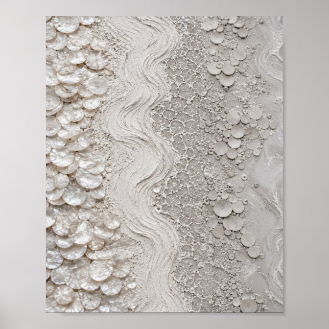 Luxury White Textured Abstract Poster  (Front)