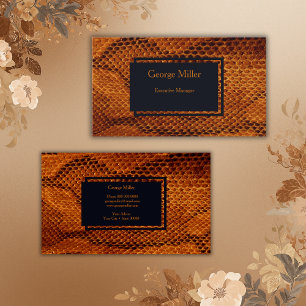 luxury wild snake skin animal business card