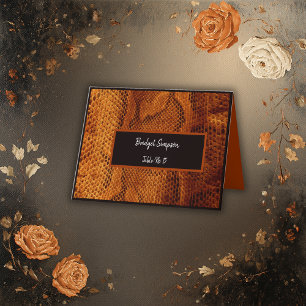 luxury wild snake skin animal wedding guest card