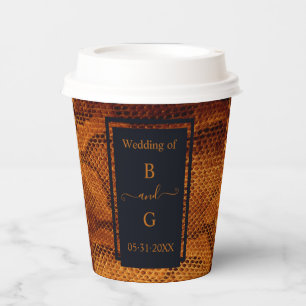 luxury wild snake skin animal wedding paper cups