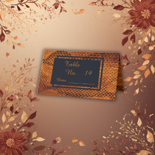 luxury wild snake skin animal wedding place card