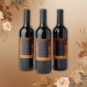 luxury wild snake skin animal wedding  wine label