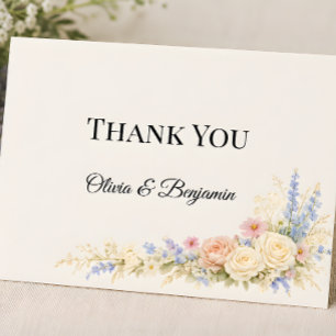Luxury Wildflower Meadow Wedding Thank You Card