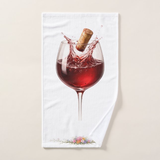 Luxury Wine Glass Splash Bath Towel (Hand Towel)