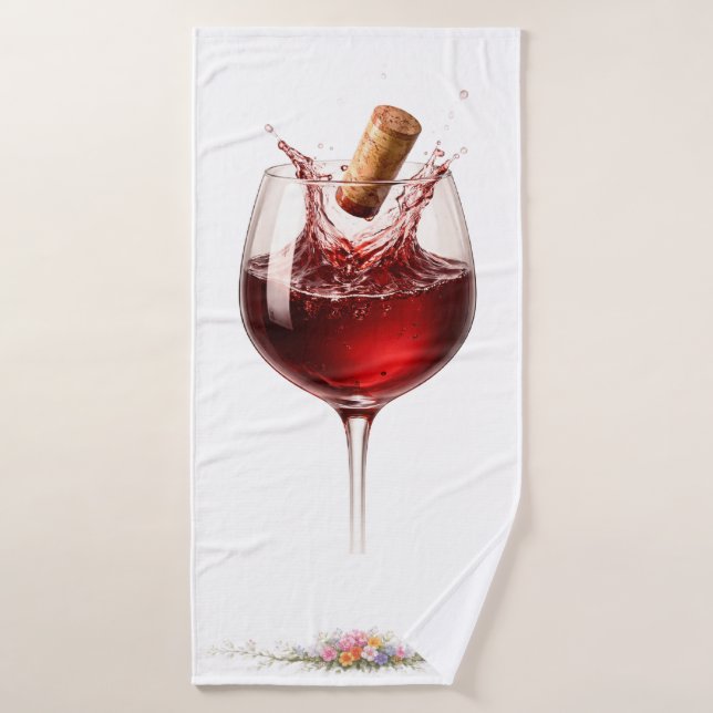Luxury Wine Glass Splash Bath Towel (Bath Towel)