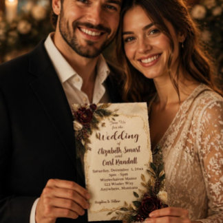 Luxury Winter Mountain Wedding Invitation