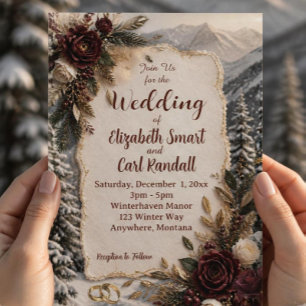 Luxury Winter Mountain Wedding Invitation