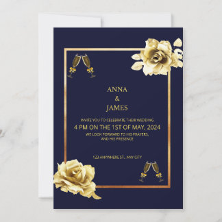 Luxury with a Golden Invitation Card and Design of
