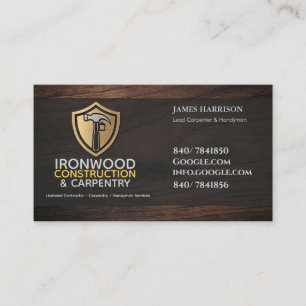 Luxury Wood Construction Business Card   Modern 