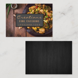 Luxury Wood Design Dinner Food Plate Chef Catering Business Card
