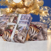 Luxury Woodland Blush Mauve Christmas Wrapping Pap