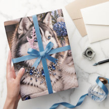 Luxury Woodland Midnight Navy Christmas Wrapping P