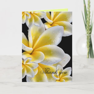Luxury Yellow Romantic Plumeria Thank you card