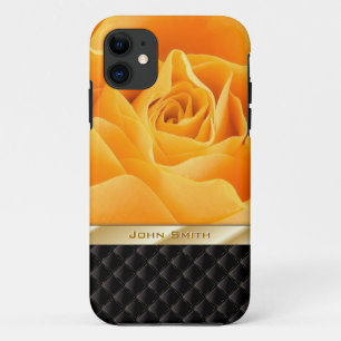 Luxury Yellow Rose w Custom Name iPhone 5 Case