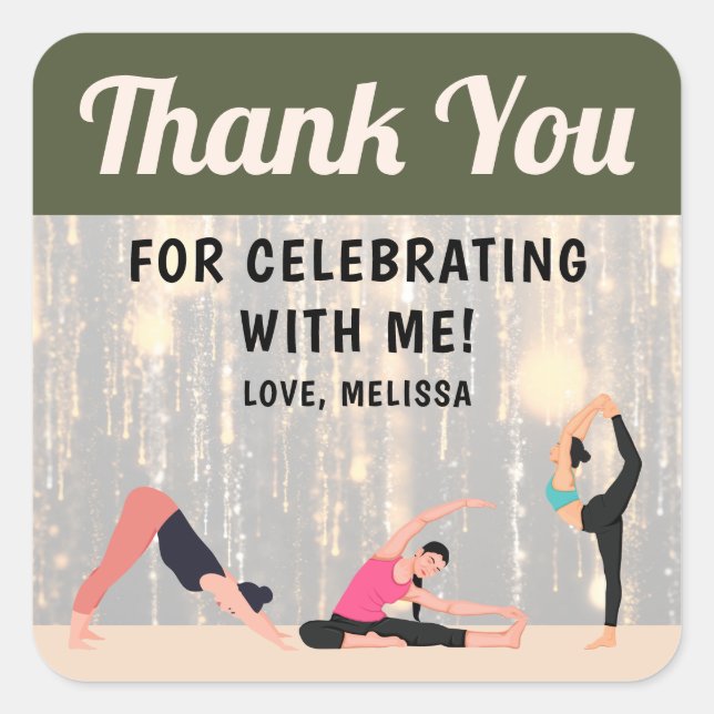 Luxury Yoga Studio Thank You Sticker  (Front)