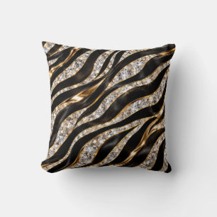 Luxury Zebra Crystal Animal Print Cushion