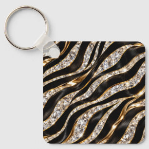 Luxury Zebra Crystal Animal Print Key Ring