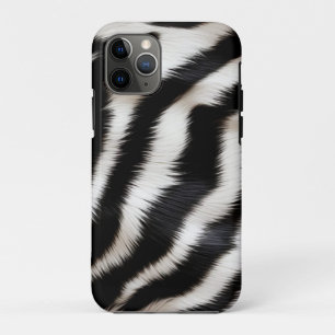 Luxury Zebra Print Elegant Black & White Faux Fur  Case-Mate iPhone Case
