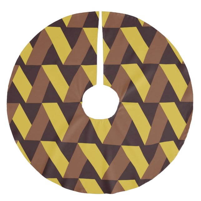 Luxury Zig-Zag Line Seamless Pattern Brushed Polyester Tree Skirt (Front)