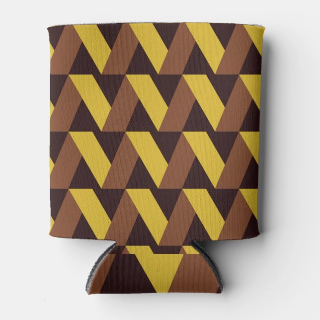 Luxury Zig-Zag Line Seamless Pattern Can Cooler (Front)