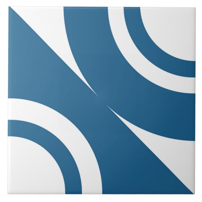 Luza Geometric Modern Ceramic Tile - Blue (Front)