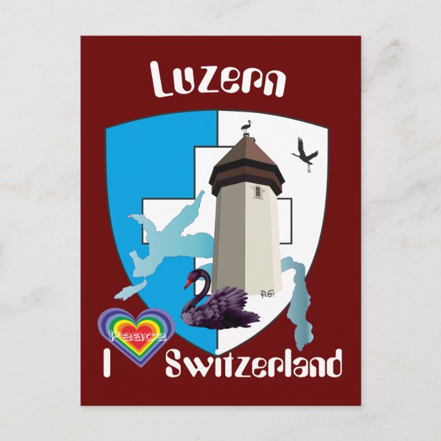 Luzern Schweiz Postkarte Postcard (Front)
